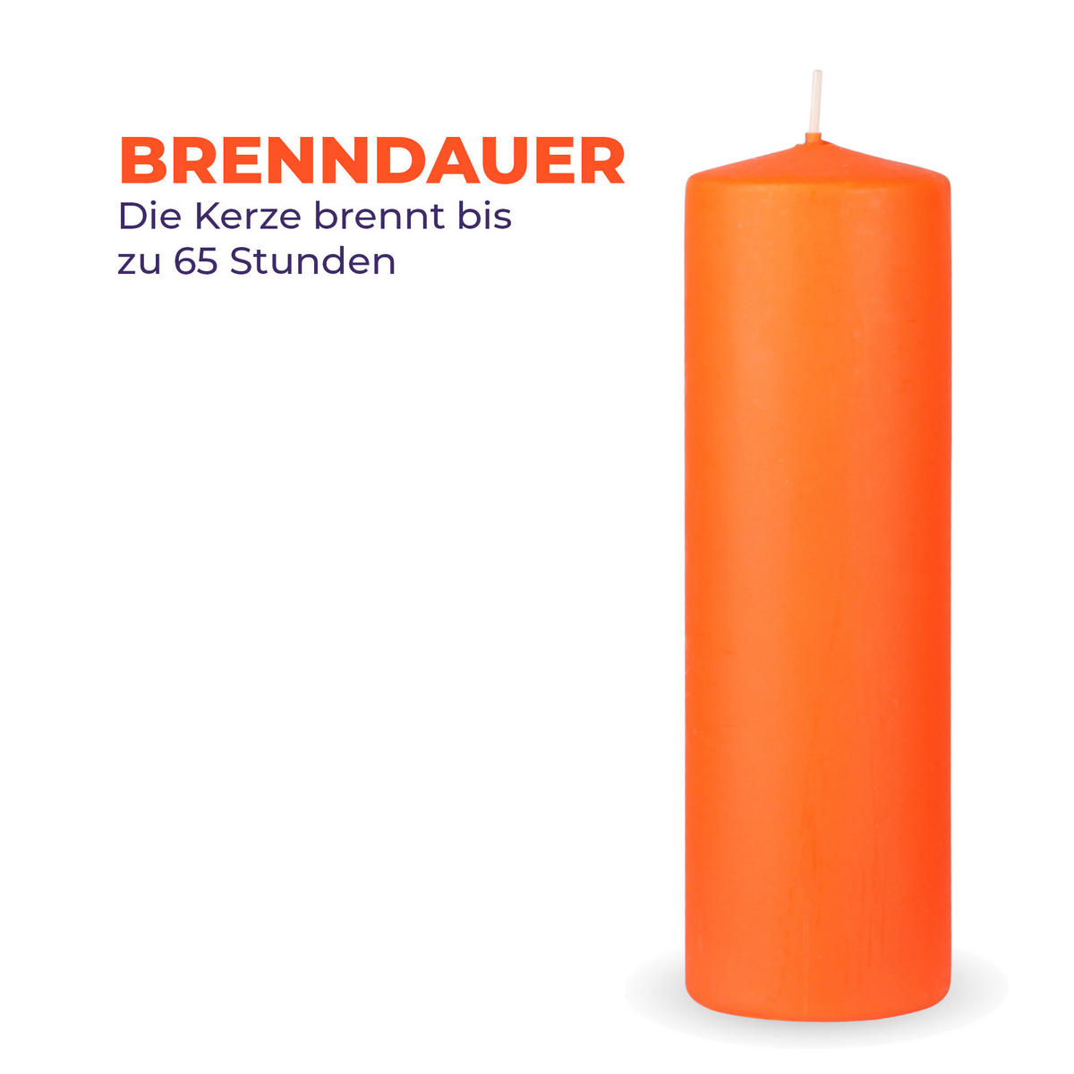 STUMPENKERZEN Ø7cm Orange Ø7cm x 20cm - Orange, Naturmaterialien (7/20cm) - HS Candle