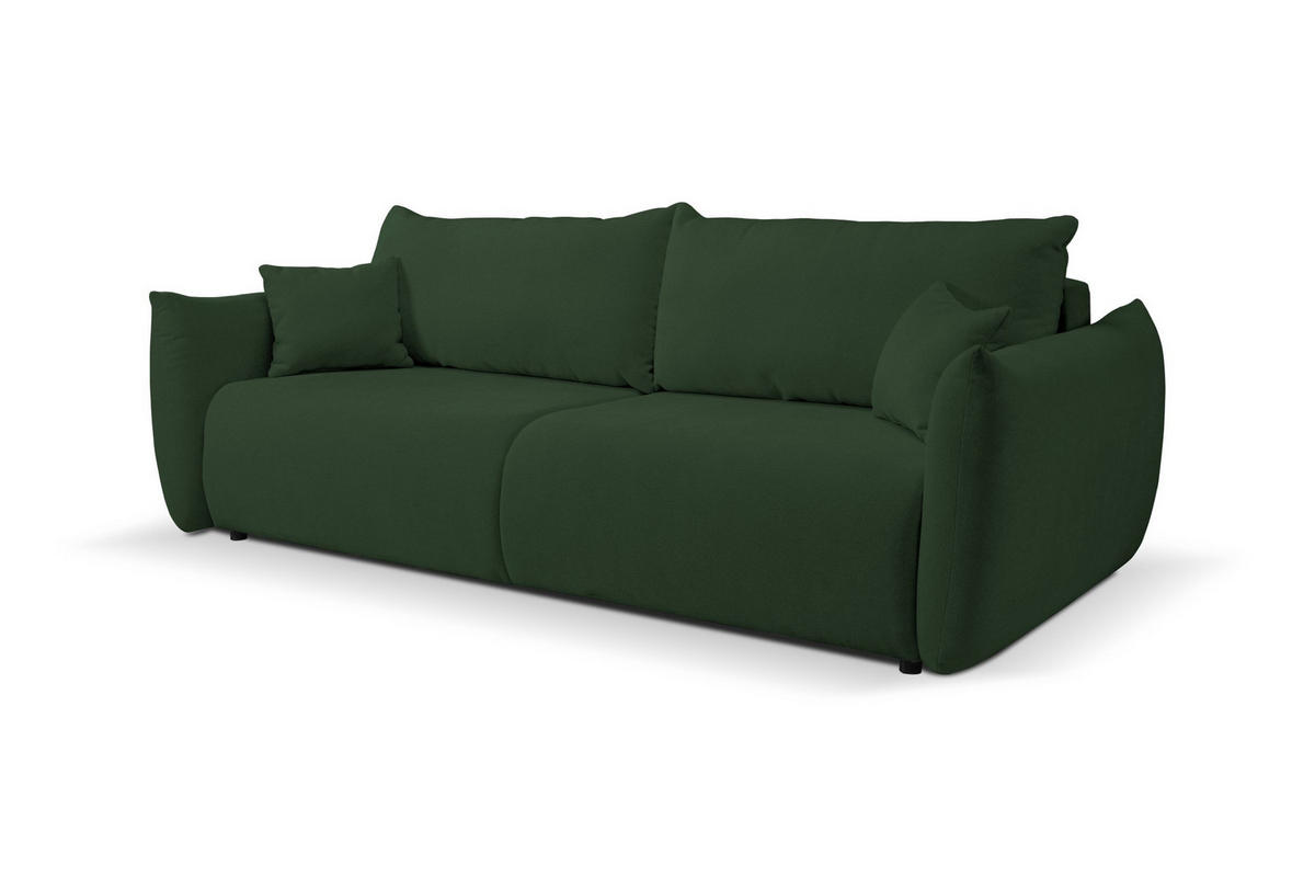 SOFA Hallora - Grün (Melody 08) - Grün, Holzwerkstoff (240/88/108cm) - Möblo