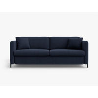 SOFA ausklappbar Gloria aus strukturiertem Stoff blau 3 Sitzplätze - Blau, Textil (102/80/202cm) - Micadoni