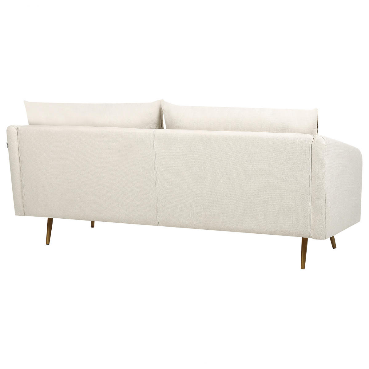3-SITZER-SOFA beige mit goldenen Beinen Maura - Beige/Goldfarben, Textil (185/83/78cm) - Beliani