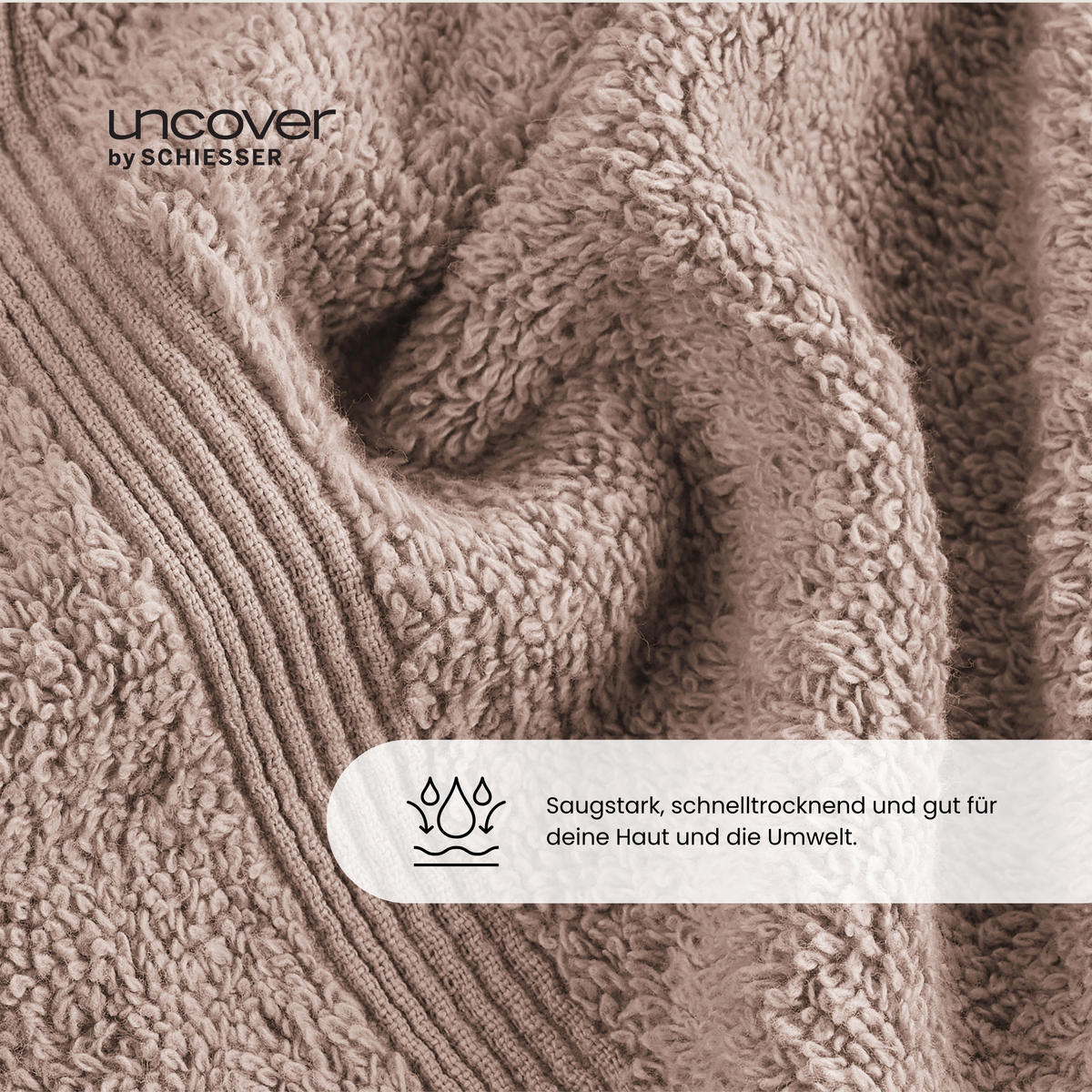 DUSCHTUCHSET Brooklyn - 2-teilig - 70 x 140 cm - Taupe - Taupe, Textil (70/140cm) - Uncover by Schiesser