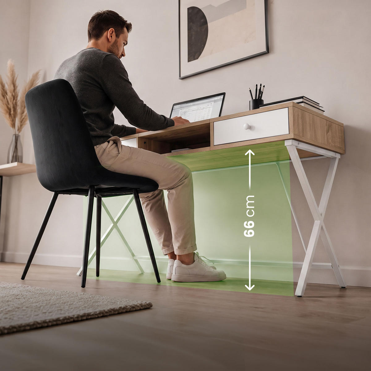 SCHREIBTISCH CROSSLINE 120 cm Eiche Sonoma - Weiß/Sonoma Eiche, Holzwerkstoff (50/120/80.5cm) - Akord