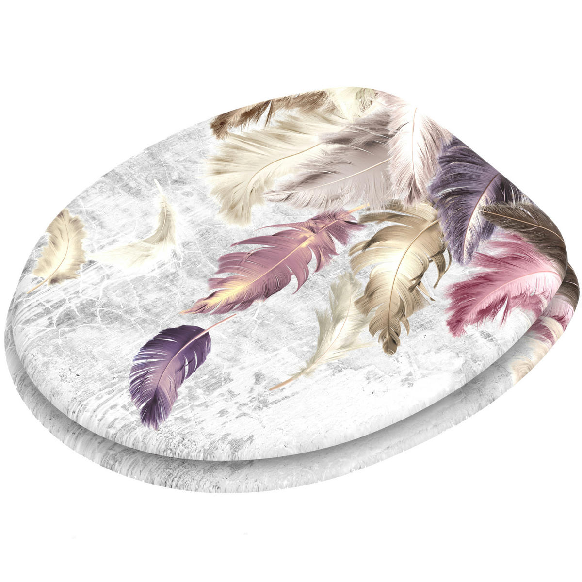 WC-SITZ Federn - Lila, Holzwerkstoff (38/6/47cm) - Sanilo