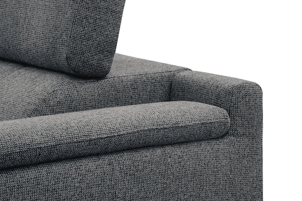 ECKSOFA FIERO 5-Sitzer, dunkelgrau - Dunkelgrau/Schwarz, Holzwerkstoff/Textil (158/269cm) - Courtois Laville