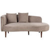 CHAISELONGUE Samtstoff taupe linksseitig Chaumont - Dunkelbraun/Beige, Textil (168/75/74cm) - Beliani