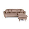 ECKSOFA kompakt, Gesamtbreite 215 cm, perfekt für kleine Räume - Nussbaumfarben/Braun, Holz/Textil (145/215cm) - myHomelando