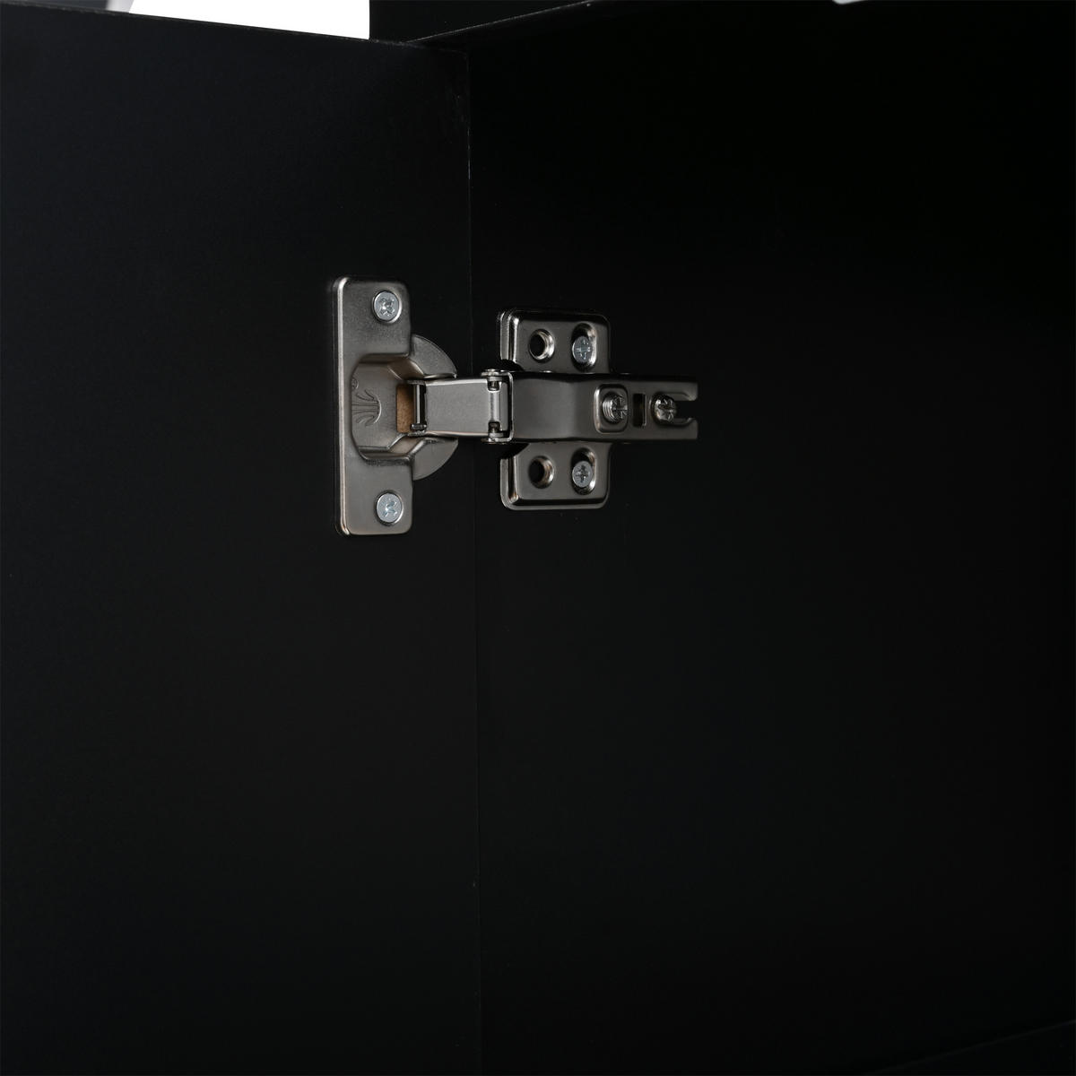 VITRINE LED Schwarz Stauraum Buffetschrank Wohnzimmerschrank modern - Schwarz, Holzwerkstoff (40/180/50cm) - FLIEKS