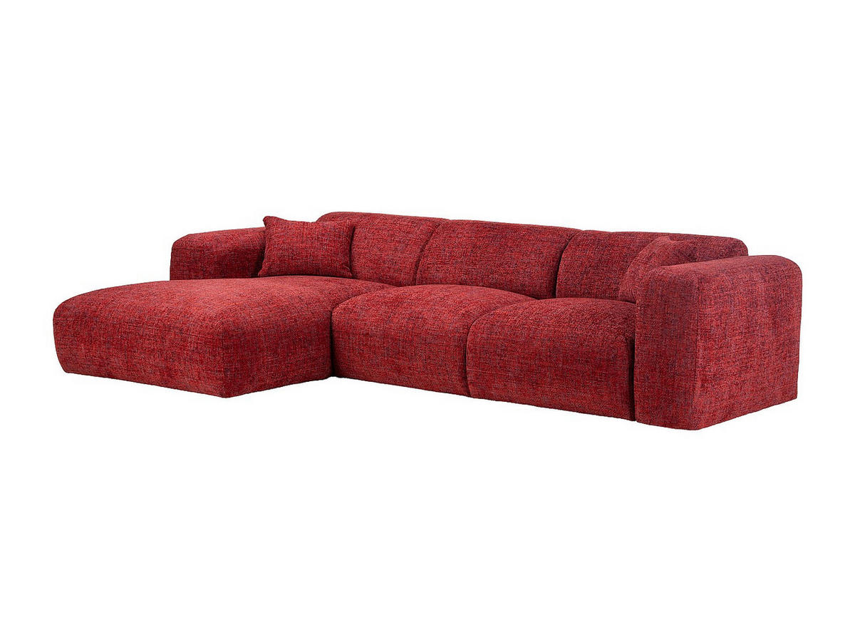 SOFA ohne Schlafmöglichkeit - 5 Personen - Stoff, Stoff - Rot - - Rot, Textil (280/165cm) - Vente-Unique