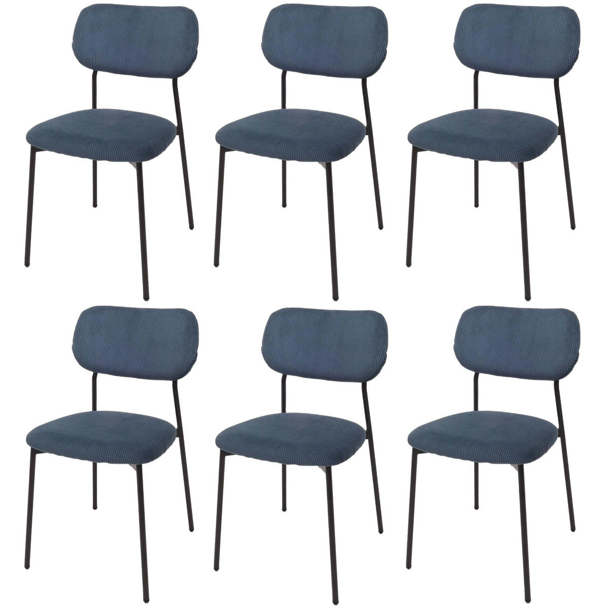 ESSZIMMERSTUHL Blau 6er-Set - Blau, Textil (44/83/52cm) - MCW