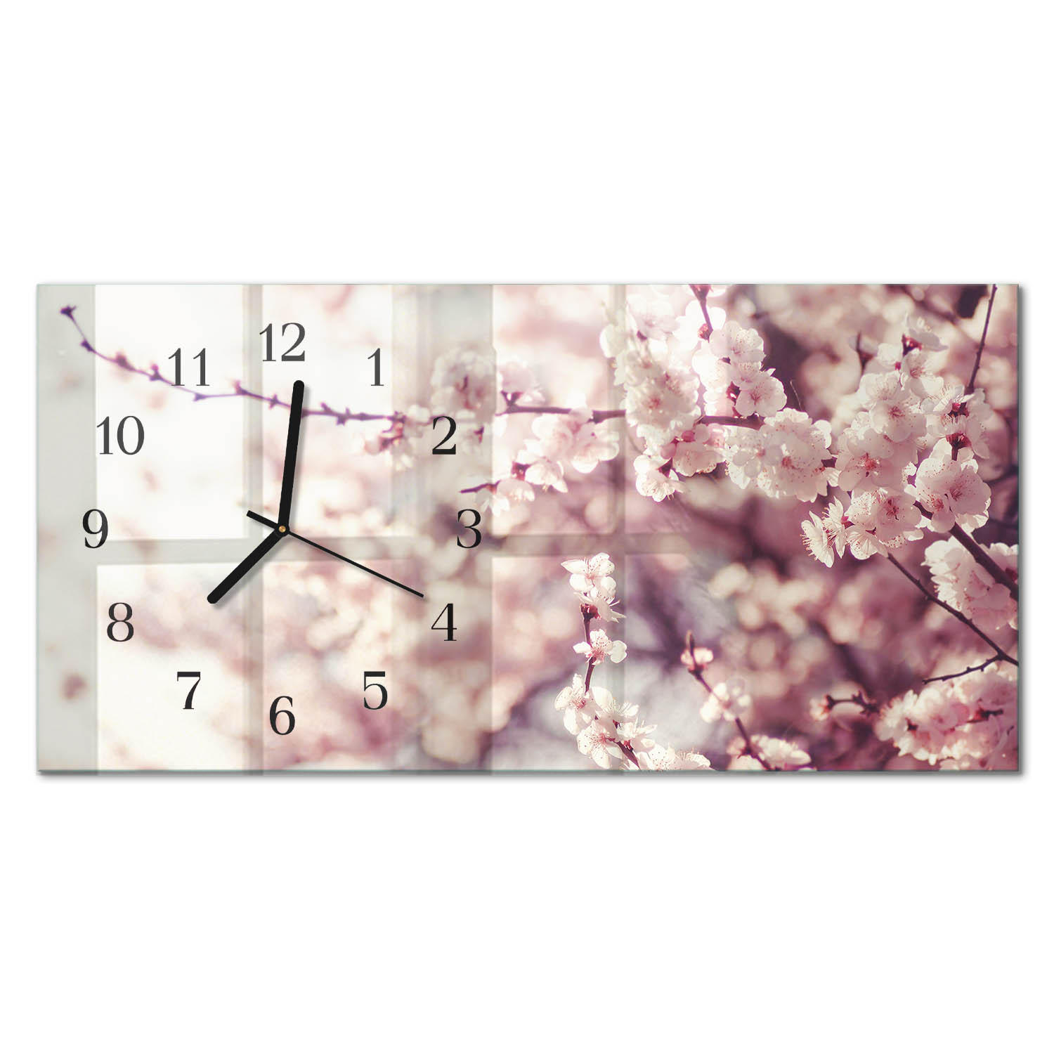 WANDUHR 60x30 cm - Sterne - Pink, Glas (60/30/0.4cm) - TULUP