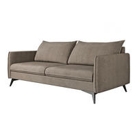 3-SITZER-SOFA Pulse Dunkelbeige Luxusmicrofaser - Beige/Schwarz, Holz/Textil (199/86/91cm) - S-Style Möbel