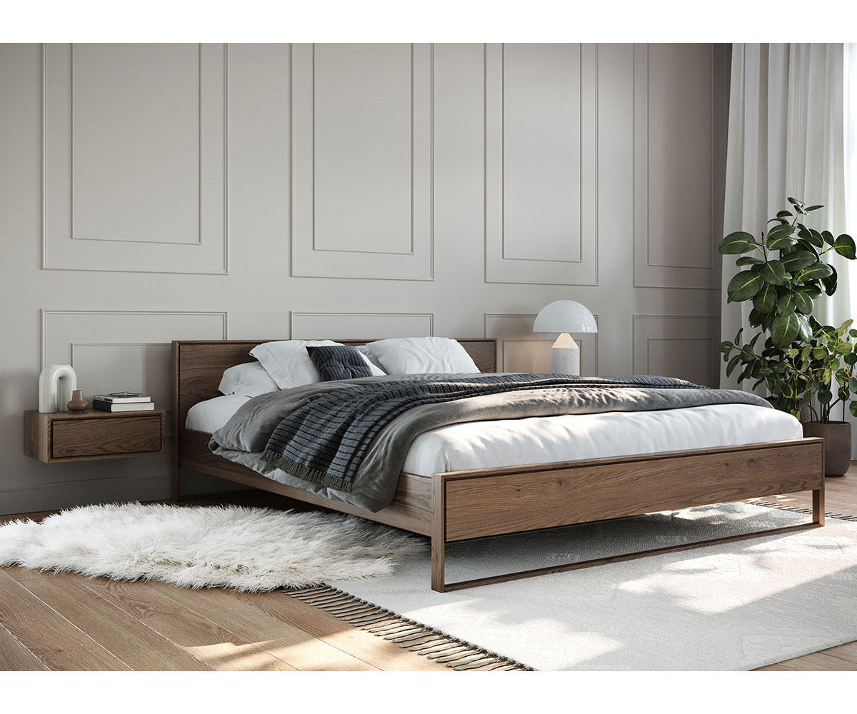 2ER-SET NACHTKONSOLE Adria Smoke Wildeiche 50 / 35 / 19cm - Eichefarben, Holz (50/19/35cm) - Feldmann-Wohnen