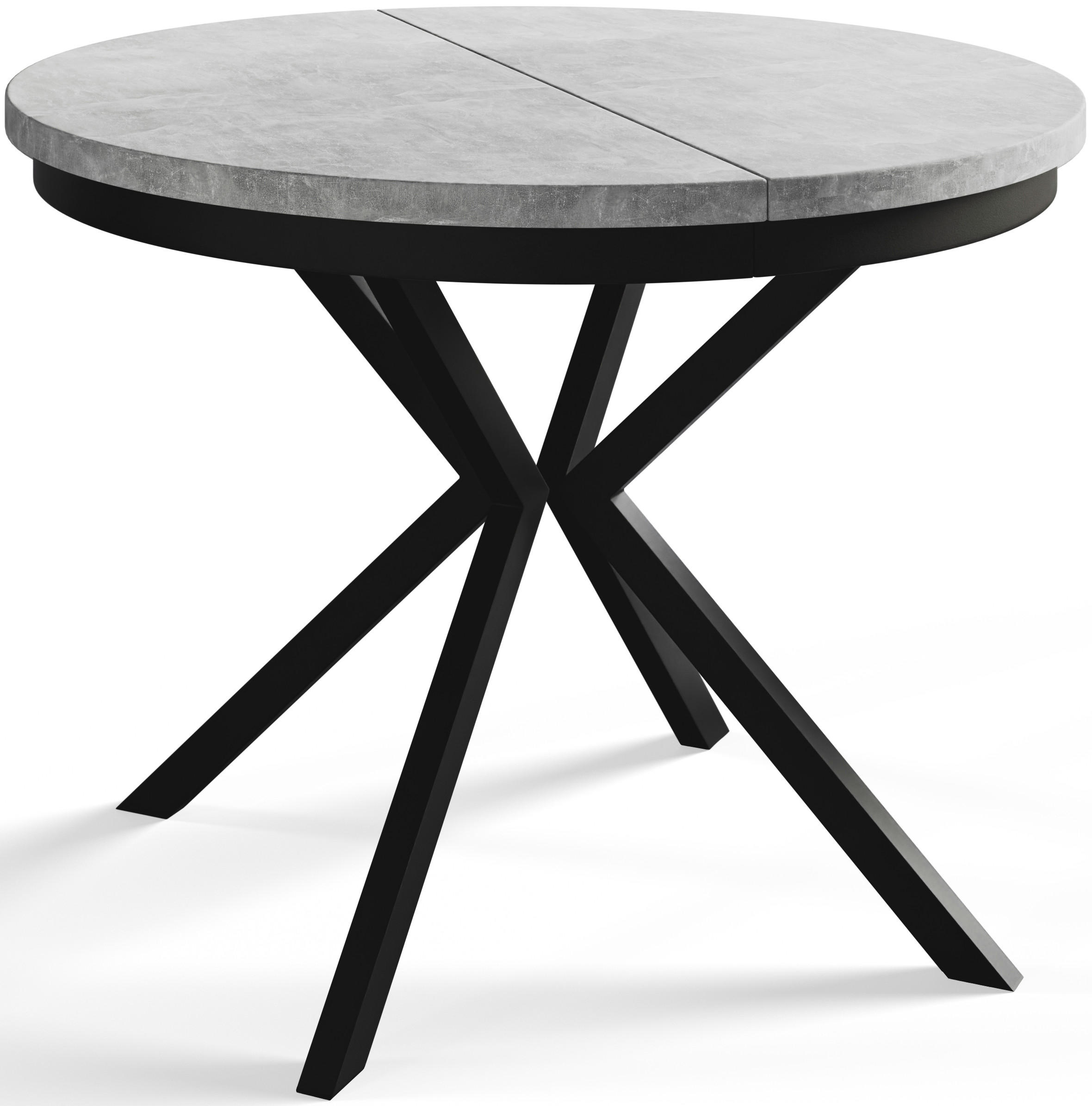 Alpi-Möbel Runder Grau, Schwarz 100x76x100 cm