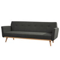 SCHLAFSOFA - Anthrazit, Holz/Birkenholz (212/79/85cm) - home24