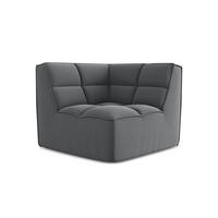 SOFAELEMENT Samt Stoff Grau - Dunkelgrau/Schwarz, Kunststoff/Textil (98/75/98cm) - Makamii