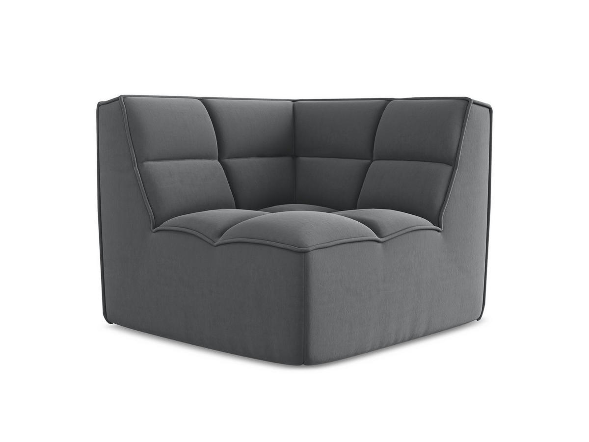 SOFAELEMENT Samt Stoff Grau - Dunkelgrau/Schwarz, Kunststoff/Textil (98/75/98cm) - Makamii