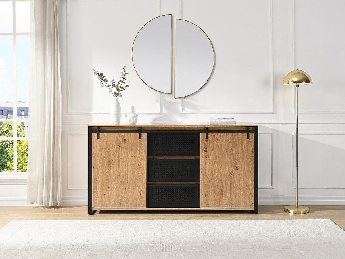 SIDEBOARD - 170 cm x 40 cm - Holz, Platte - Naturfarben Hell - BELINARO - Naturfarben, Holz (170/91/40cm) - Vente-Unique