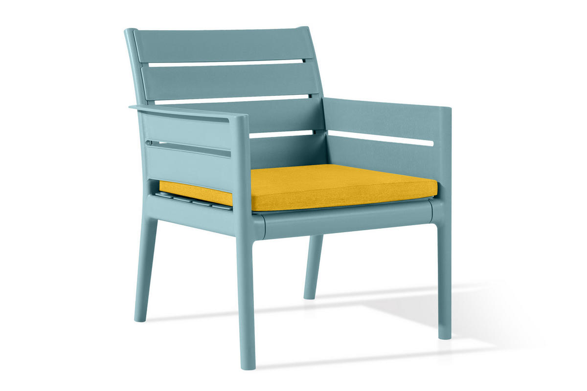 GARTENMÖBEL-SET MITTU 3-tlg, Mint/Gelb - Gelb/Mintgrün, Kunststoff - KONSIMO®