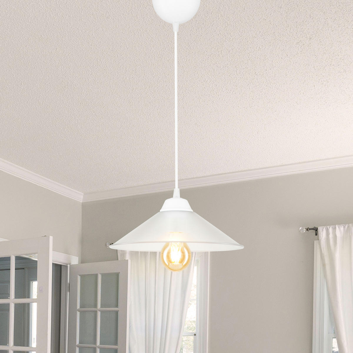 HÄNGELEUCHTE Hereford - Transparent, Kunststoff (26/26/48cm) - lux.pro