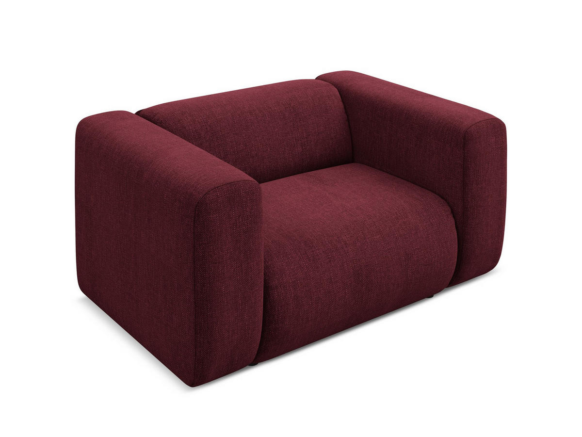 SESSEL Chenille Stoff Rot - Rot/Weinrot, Kunststoff/Textil (137/70/89cm) - Makamii