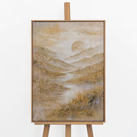 GEMÄLDE Goldenes Tal Schattenfugenrahmen Eichefarben 70x50 cm - Eichefarben, Holz (70/50cm) - YS-art gallery