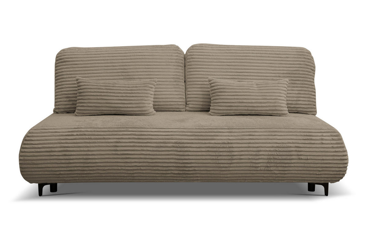 SCHLAFSOFA Etna mit Schlaffunktion und Bettkasten, Farbe: Braun, Cordstoff, Ottomane Unsiversal - Braun, Textil (205/80/90cm) - VENASI MÖBEL
