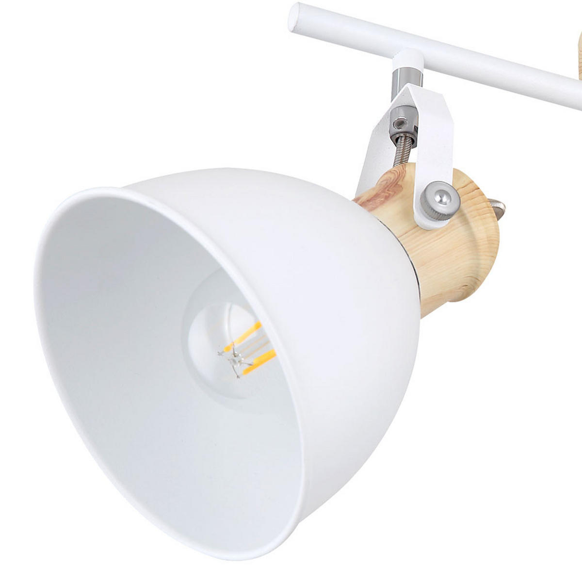 LED DECKENLEUCHTE Holz-Optik Weiß 2-Flammig - Weiß, Holz (35/15/21.5cm) - Globo Lighting