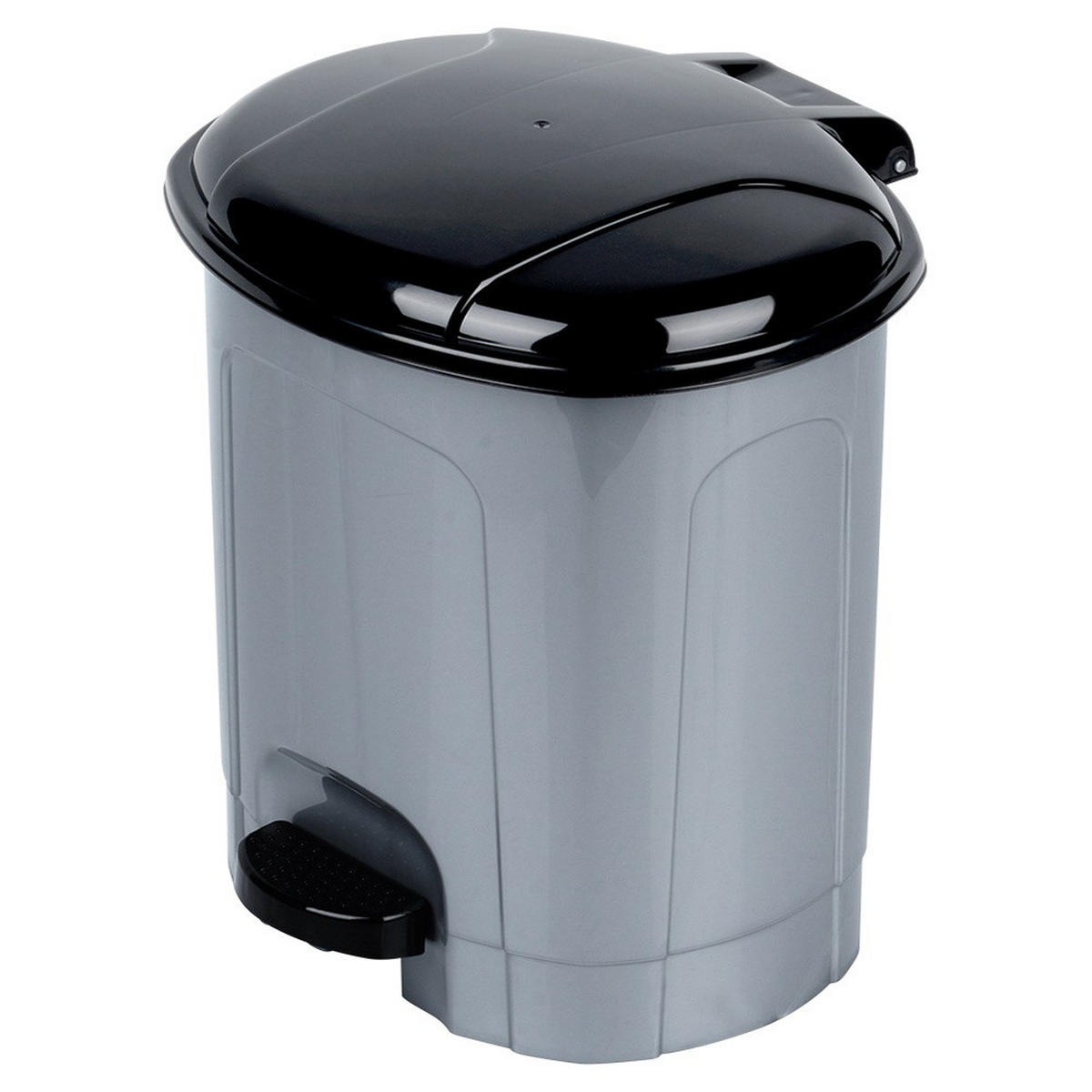 ABFALLEIMER, mit Pedal, Kunststoff, grau, 5,5 l - Grau, Kunststoff (20/28/20cm) - Orion 