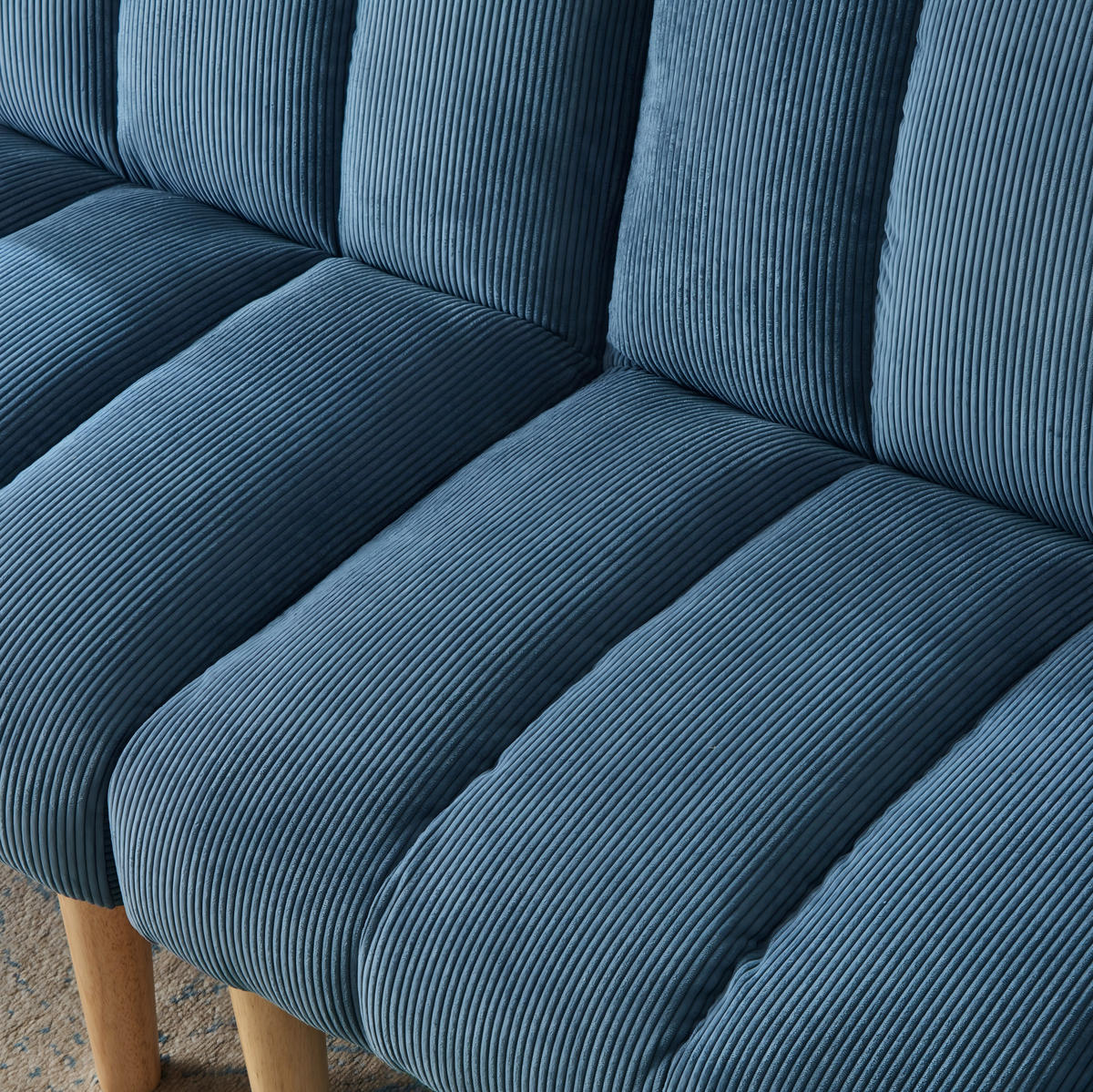 SCHLAFSOFA 167 cm aus Cord mit 3-fach verstellbarer Rückenlehne Blau - Blau, Textil (82/72/167cm) - Modenvie