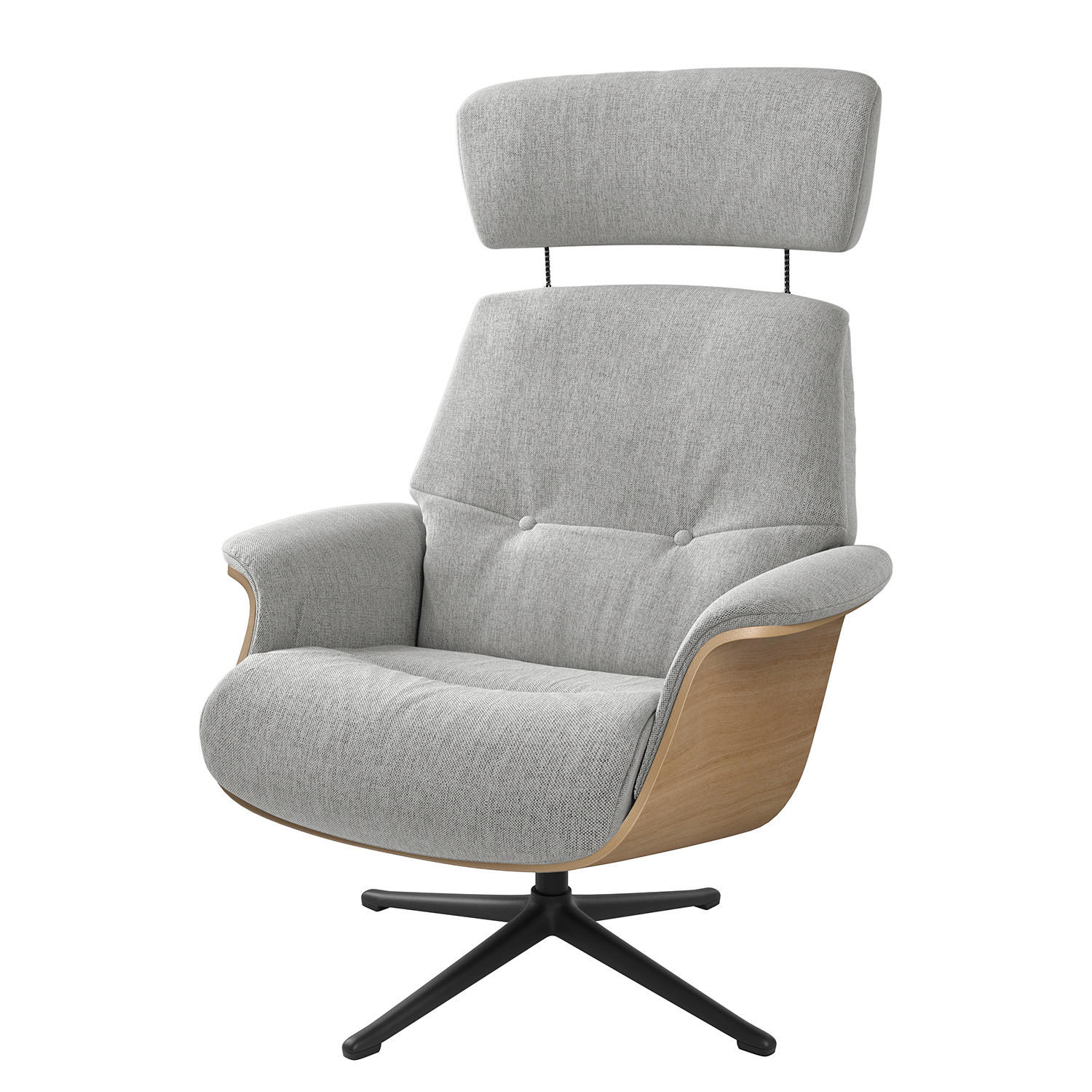 SESSEL - manuell verstellbar - Hellgrau/Schwarz, Textil (83/110/88cm) - home24