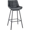 BARHOCKER Lederlook grau - Schwarz/Grau, Textil/Metall (49/105/56cm) - CLP
