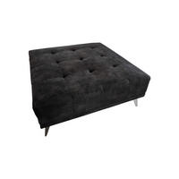 HOCKER WIOLO Anthrazit Velvet - Anthrazit/Silberfarben, Textil (110/42/110cm) - KAWOLA