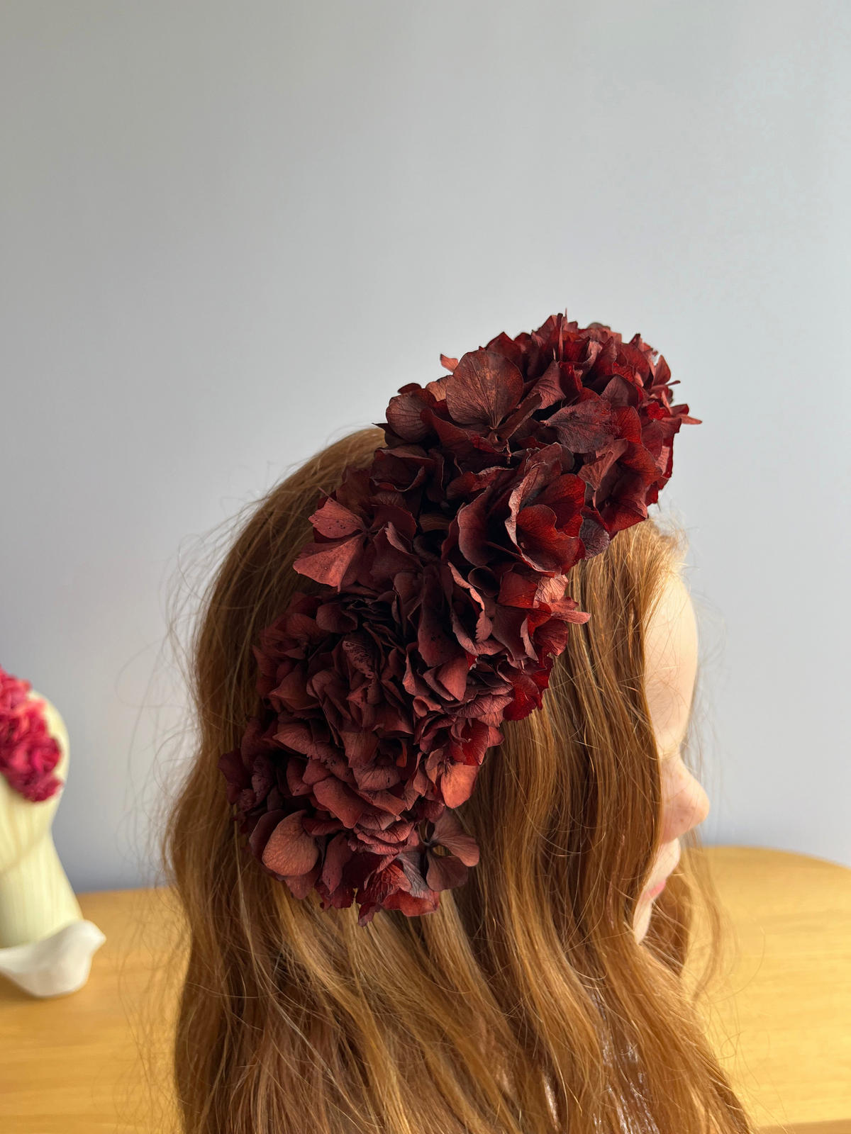 HAARREIF Trockenblumen Hortensie Rot - Rot - Rot, Naturmaterialien (15cm) - Lykke & You