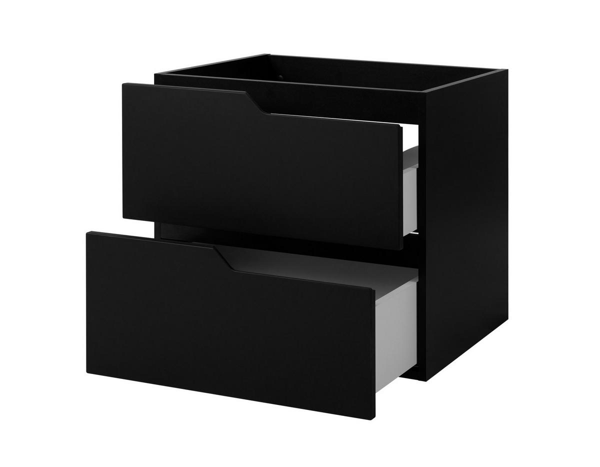 BADEZIMMERSCHRANK: schwarz, 60 x 57 x 46 cm - Schwarz, Holzwerkstoff (60/57/46cm) - 3XE LIVING