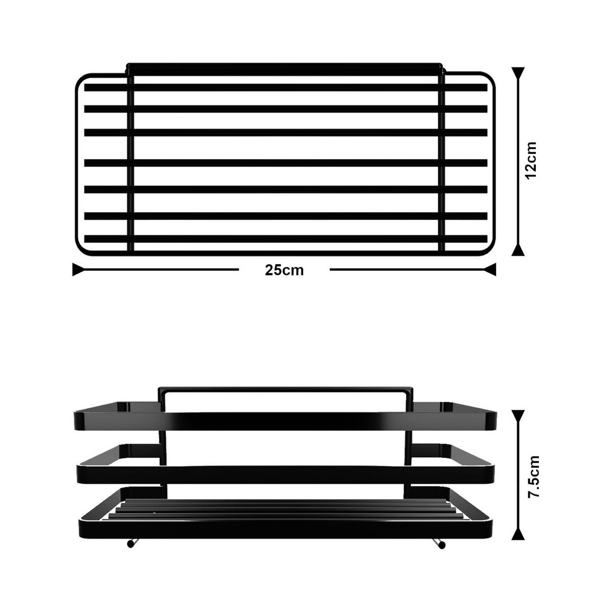 DUSCHREGAL-SET 2-TLG. Pertunmaa - Schwarz, Metall (12/7.5/25cm) - [en.casa]