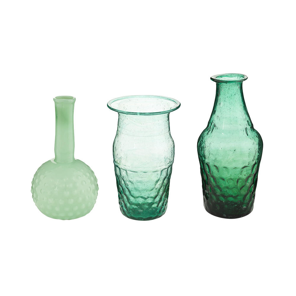 VASE 3er-Set Small s glass blau-grün - Grün, Glas (10/17.75cm) - Pip Studio
