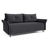 SCHLAFSOFA Ashton, Sofa mit Schlaffunktion und Bettkasten, Farbe: Dunkelgrau, Veloursstoff - Dunkelgrau, Textil (235/100/86cm) - Sepro Meble