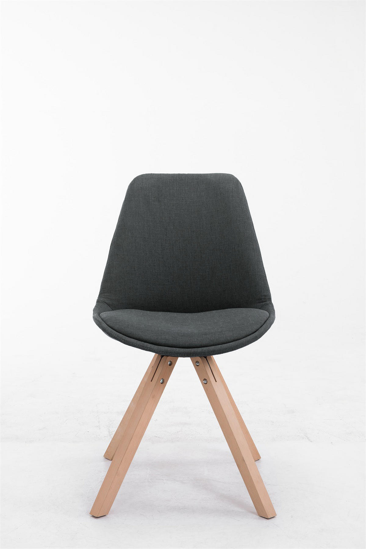 BESUCHERSTUHL Toulon Stoff, Gestell Buchenholz Natura Square Dunkelgrau - Dunkelgrau/Naturfarben, Holz/Buchenholz (48/83/56cm) - TPFLiving