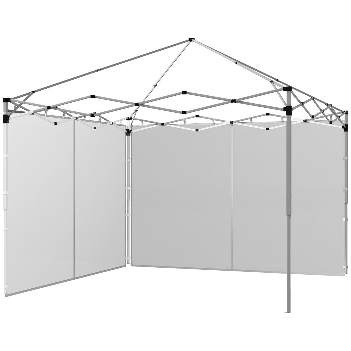SEITENWÄNDE DE-12731 2er-Set für 3x3/3x6 m mit Klettverschluss Weiß - Weiß, Textil (1/195/295cm) - ComfortXL