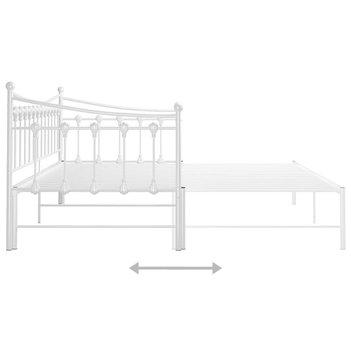 AUSZIEHSOFA Bettgestell Weiss Metall 90/200 Cm - Weiß, Leder (90/200cm) - vidaXL