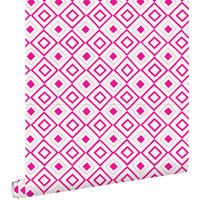 TAPETE Karomuster 53 cm x 10.05 m - Pink, Papier (53/0.1cm) - ESTAhome