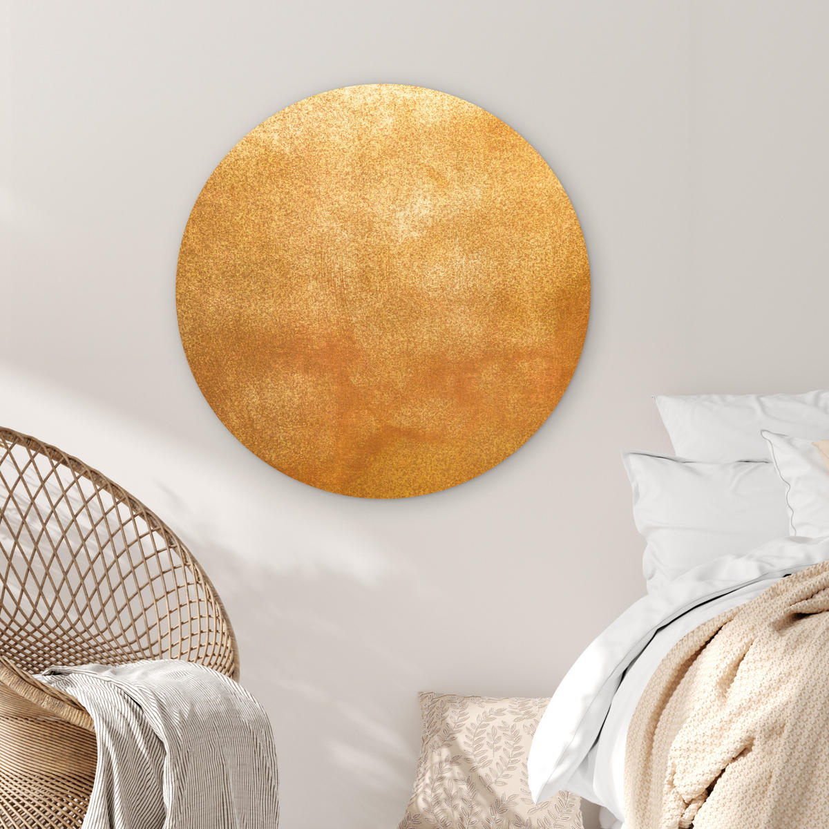 WANDBILD Eisen - Rost - Gold - Metall - Luxus 90x90 cm - Goldfarben, Kunststoff (90/90cm) - MuchoWow