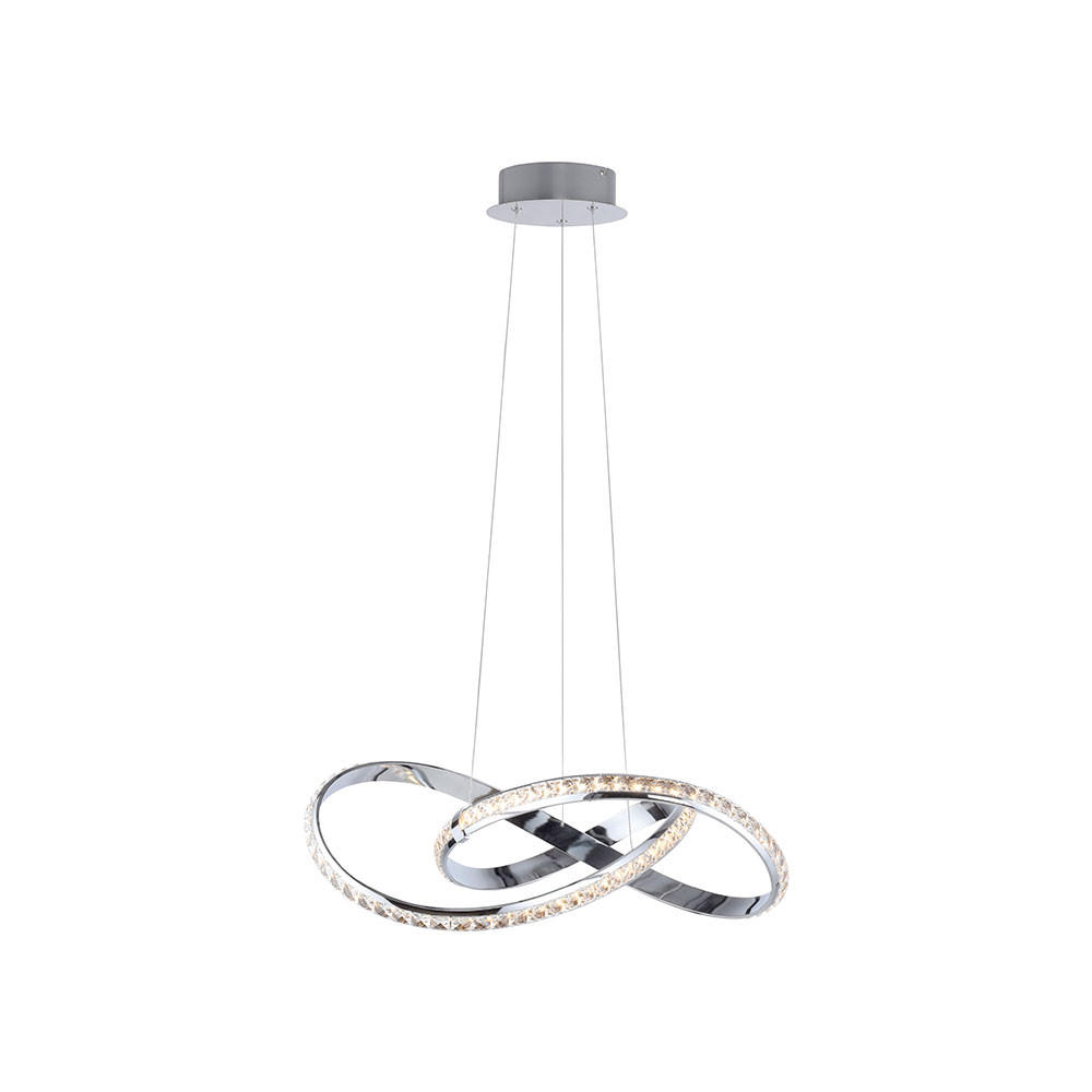 LED HÄNGELEUCHTE Metall Chrom Silber - Silberfarben, Metall (57/57/120cm)