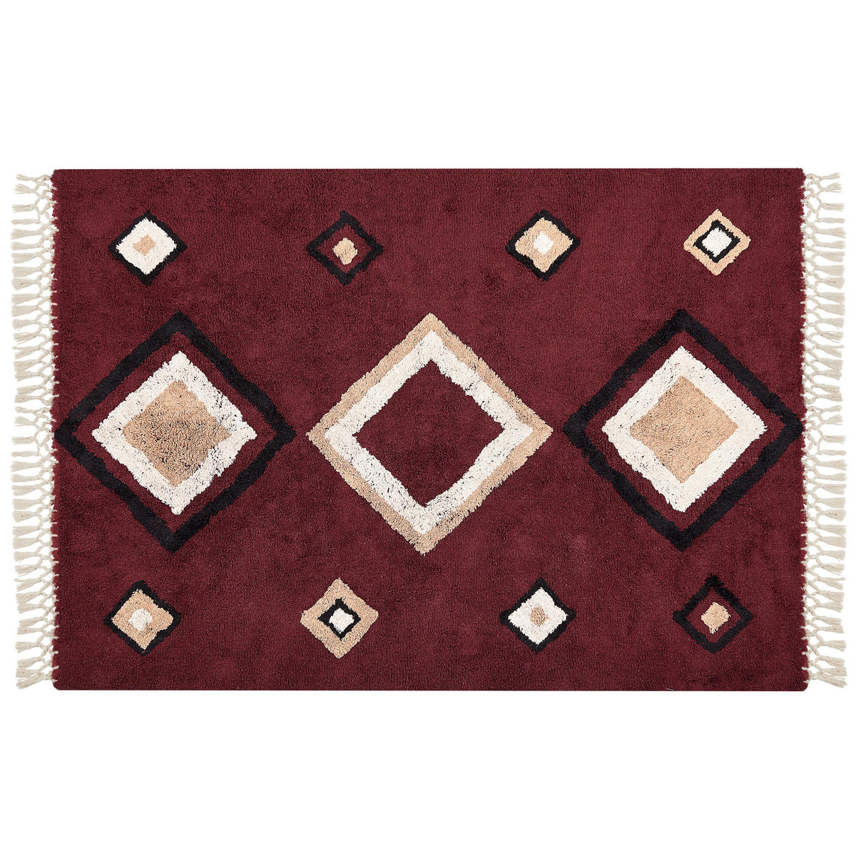 KURZFLOR-TEPPICH Siirt 230/160 cm - Rot, Textil (160/230cm) - Beliani