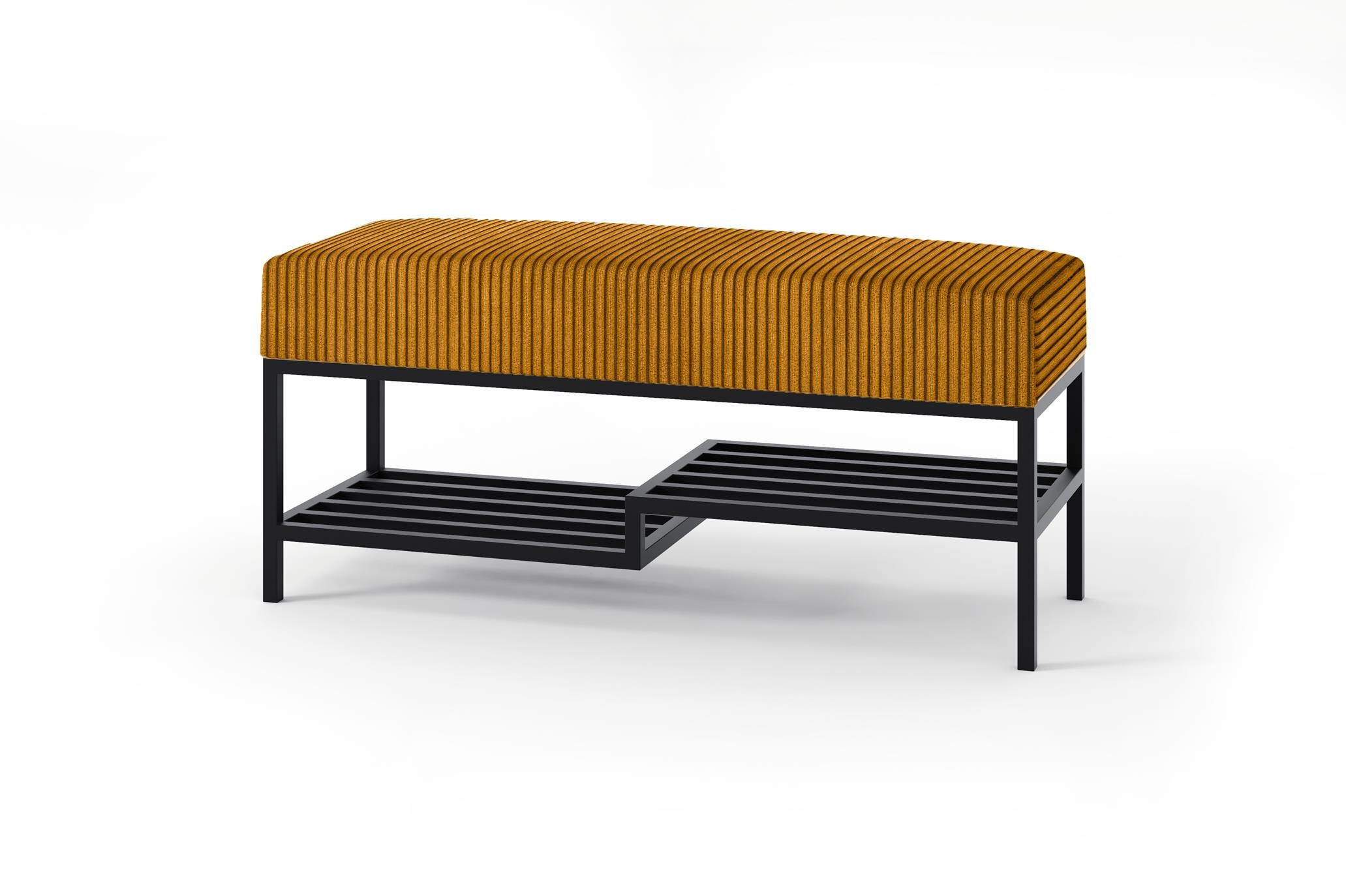 Bettso Sitzbank Honig, Schwarz 80x45x35 cm
