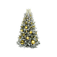 LAALU WEIHNACHTSBAUM geschmückt künstlich mit 73 Ornamenten GOLDEN CHRISTMAS 210 cm Baum mit Ständer und Weihnachtsornamenten - Champagner/Goldfarben, Kunststoff (210cm) - LAALU
