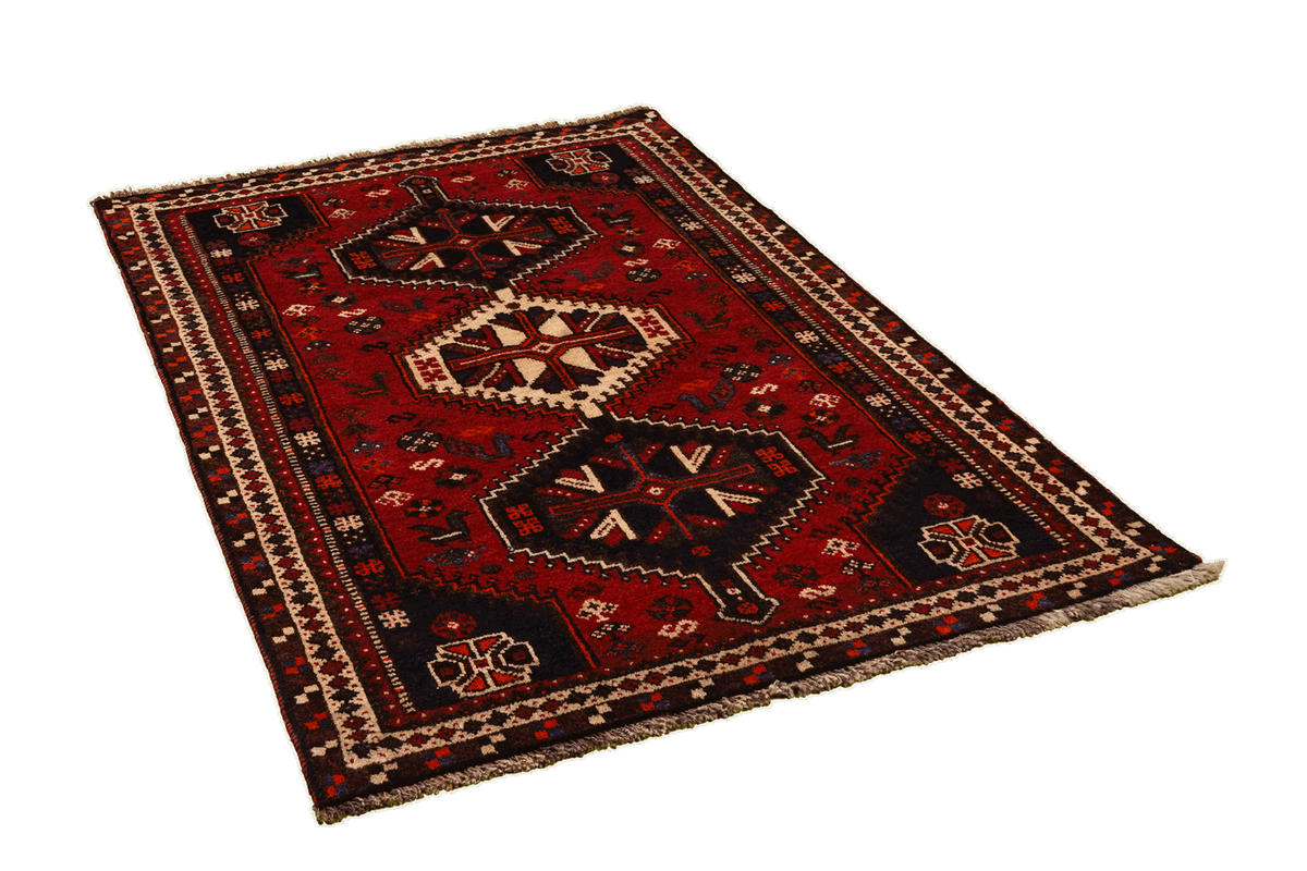 TEPPICH Gashgai Rot 168/113 cm Schurwolle - Rot, Textil (113/168cm) - Looma