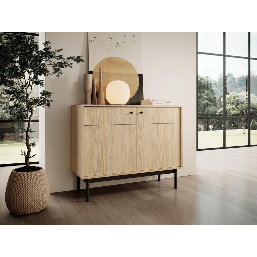 Thumbnail - Selsey Sideboard, Eiche, Holzwerkstoff, 4 Fächer, Rechteckig, 103.5x83.5x39 cm, Wohnzimmer, Kommoden & Sideboards, Sideb...