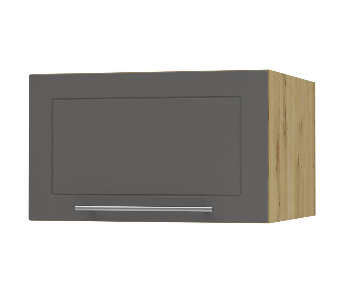 KLAPPHÄNGESCHRANK Kvantum W6B/60 Graphit Matt / Eiche Artisan Matt 60 / 59 / 36cm - Graphitfarben/Eiche Artisan, Holz/Holzwerkstoff (60/36/59cm) - Feldmann-Wohnen