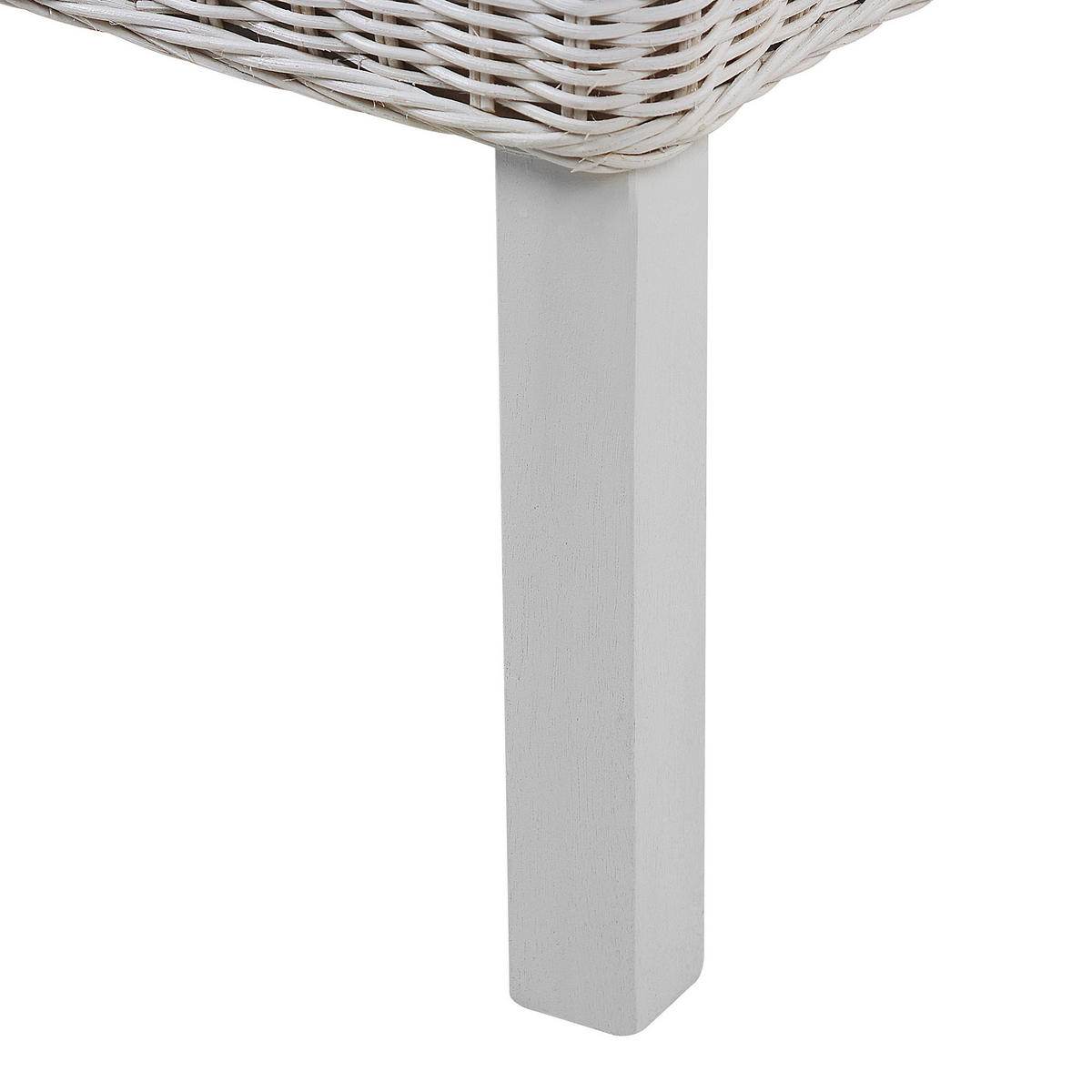 RATTANSTUHL 2er-Set Rattan Weiß Andes - Weiß, Naturmaterialien/Holz (46/96/50cm) - Beliani